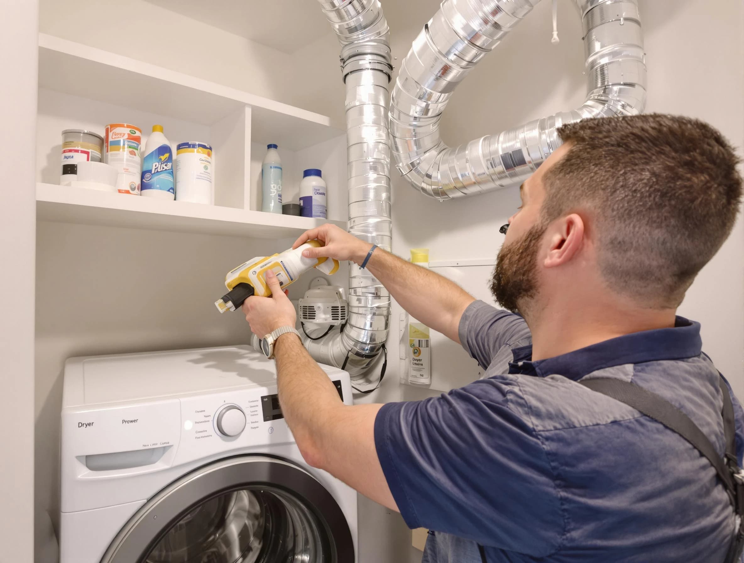 Niwot Dryer Vent Cleaning technician performing dryer vent cleaning at a home in Niwot