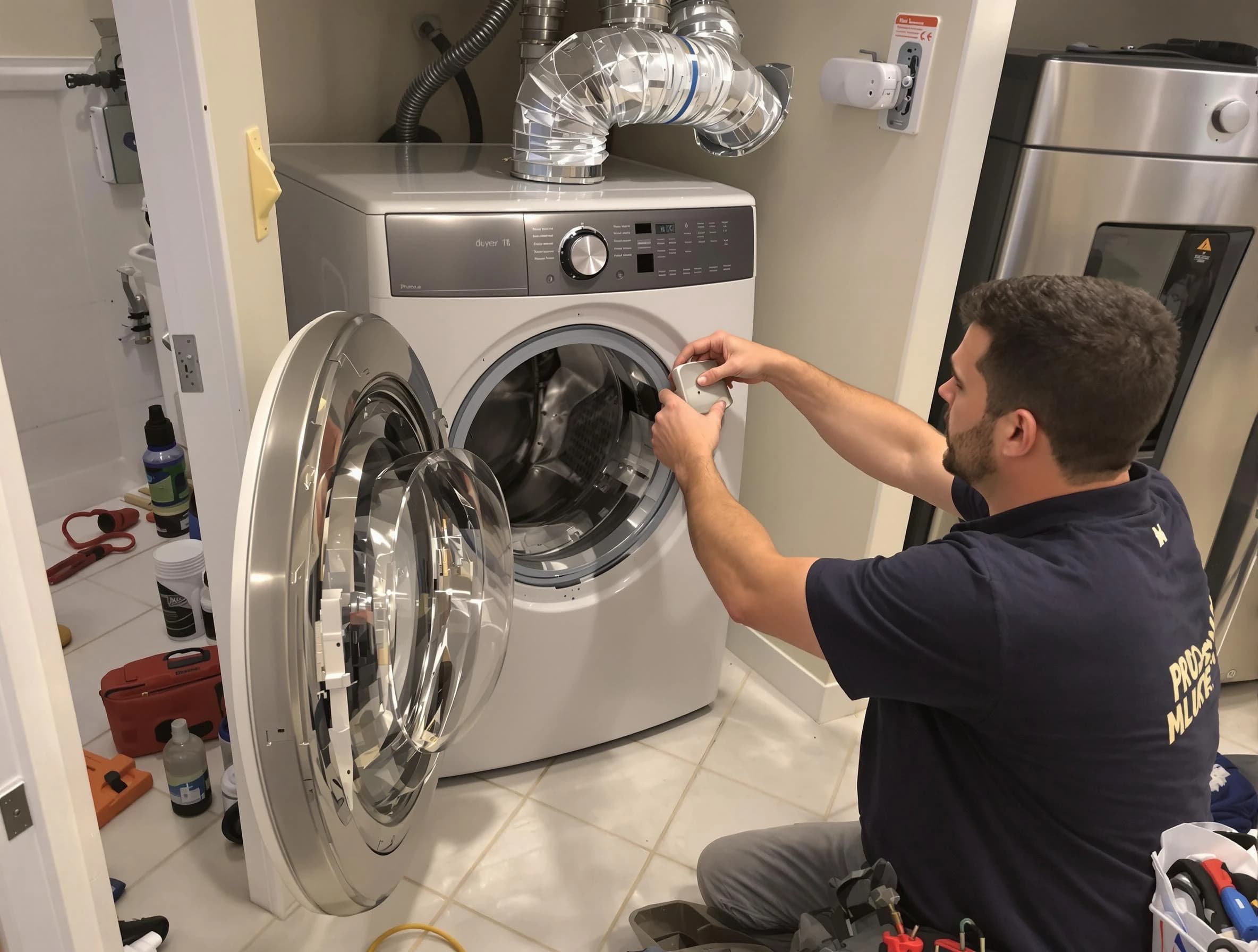 Niwot Dryer Vent Cleaning technician performing precise dryer vent hose installation in Niwot