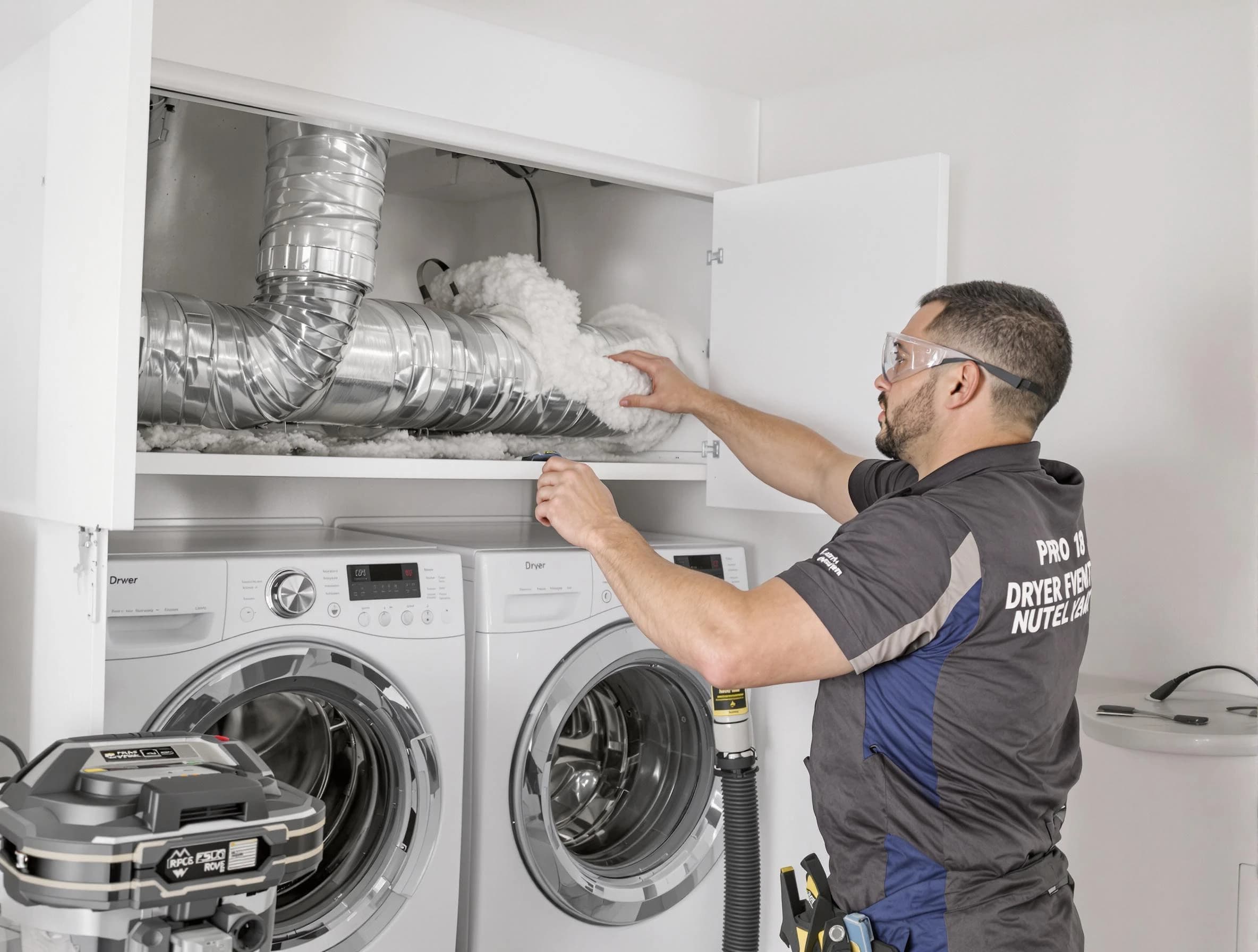 Niwot Dryer Vent Cleaning certified technician performing specialized gas dryer vent cleaning in Niwot