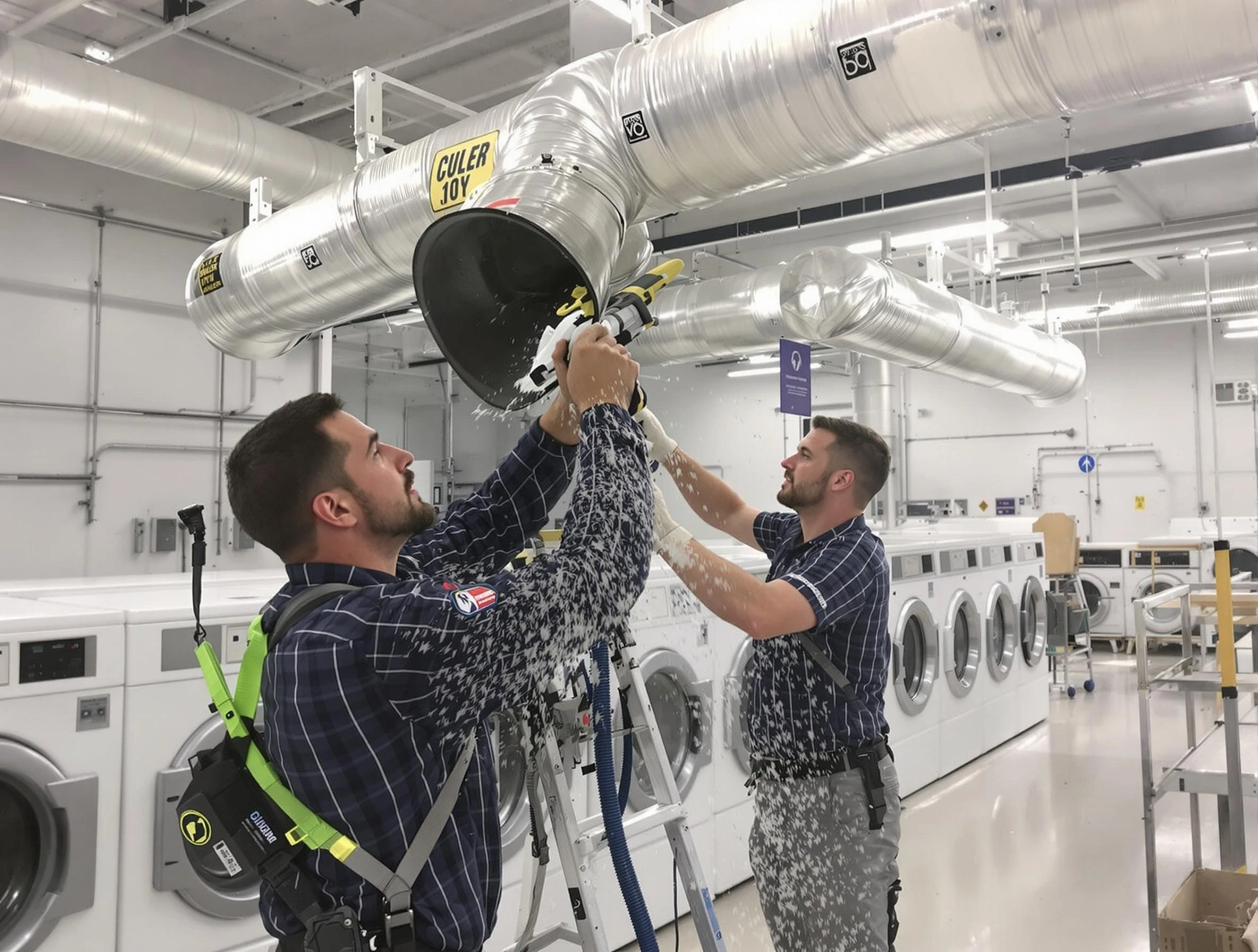 Niwot Dryer Vent Cleaning team performing large-scale commercial dryer vent cleaning in Niwot